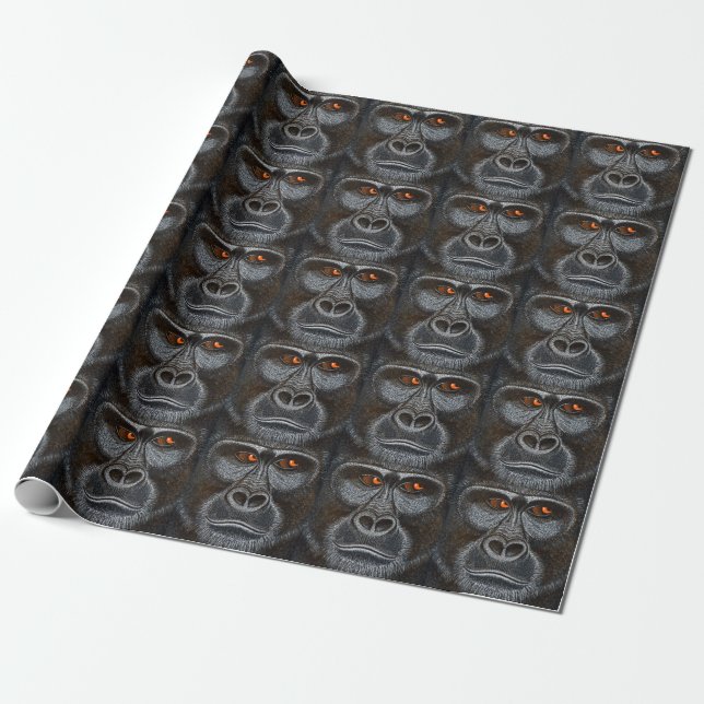 Gorilla Gift Wrapping Paper (Unrolled)