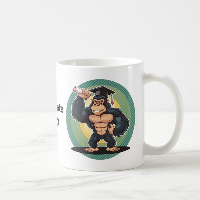 Gorilla Graduation Personalised Coffee Mug (Right)