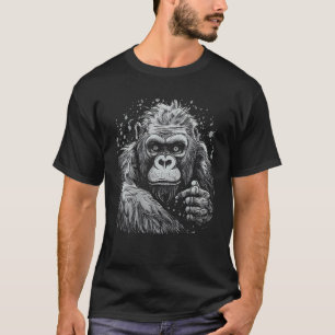 Gorilla Graphic Design Ape Wildlife Artwork Print T-Shirt