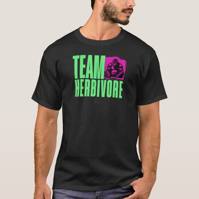 Gorilla Green, Team Herbivore - Vegan Strength T-Shirt (Front)