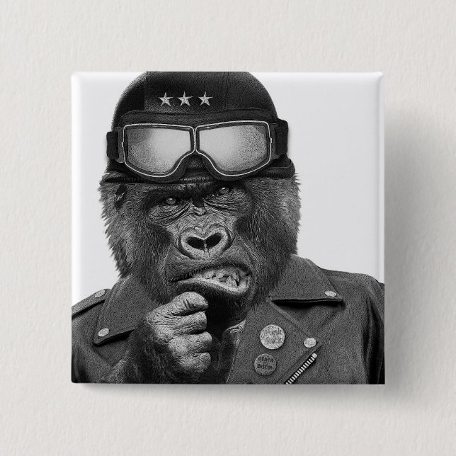 Gorilla Guy 15 Cm Square Badge (Front)