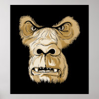 Gorilla head on black background