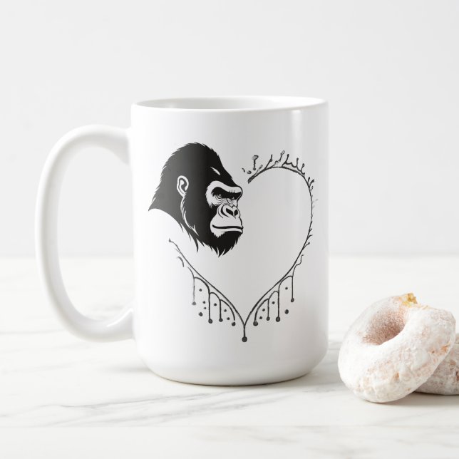 Gorilla Heartbeat Coffee Mug (With Donut)