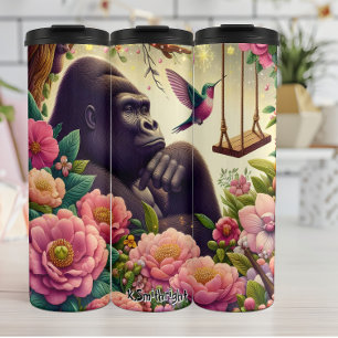Gorilla in a Fantasy Garden Thermal Tumbler