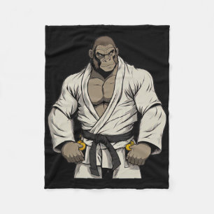 Gorilla In Keikogi - Japanese Karateka  Fleece Blanket