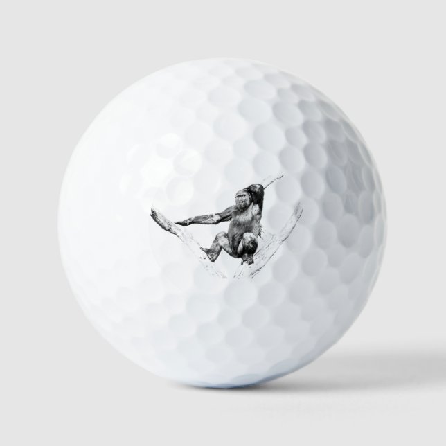 Gorilla in Shadows Golf Balls (Front)