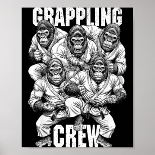Gorilla Jiu Jitsu Ju Jutsu MMA BJJ Funny Grappling Poster