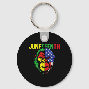 Gorilla Juneteenth Cool Black History African Amer Key Ring