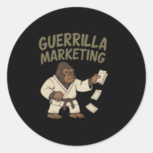Gorilla Karate Guerrilla Marketing Funny Graphic Classic Round Sticker