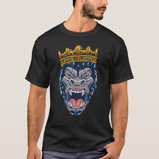 Gorilla King Alpha  Ape Wildlife T-Shirt (Front)