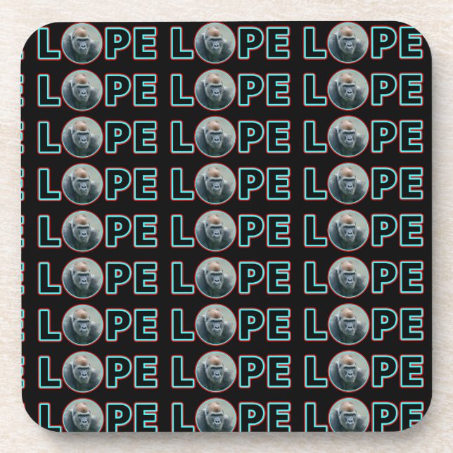 Gorilla Lope Shines in Bright Name Design Coaster (Front)