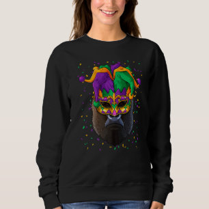 Gorilla Mardi Gras Animal Face Carnival Jester Fes Sweatshirt