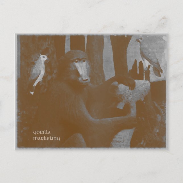 Gorilla Marketing funny postcard (Front)