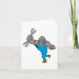 Gorilla Mechanic Holding Wrench Card