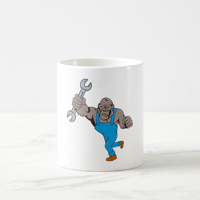Gorilla Mechanic Holding Wrench Coffee Mug (Creator Uploaded)