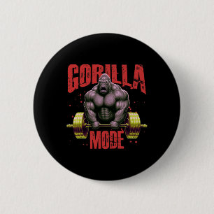 Gorilla Mode Weightlifting Gym Bodybuilding Workou 6 Cm Round Badge