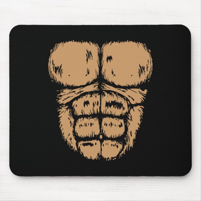 Gorilla Monkey Belly Chest Costume Diy Halloween  Mouse Pad (Front)