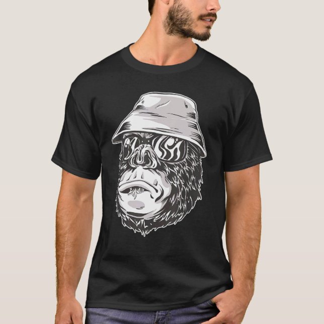 Gorilla Monkey Fisherman Monkey  Gorilla Children T-Shirt (Front)