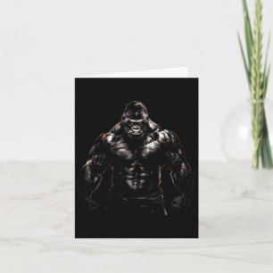 Gorilla Monkey Gym Wear Bodybuilding Workout Motiv Card
