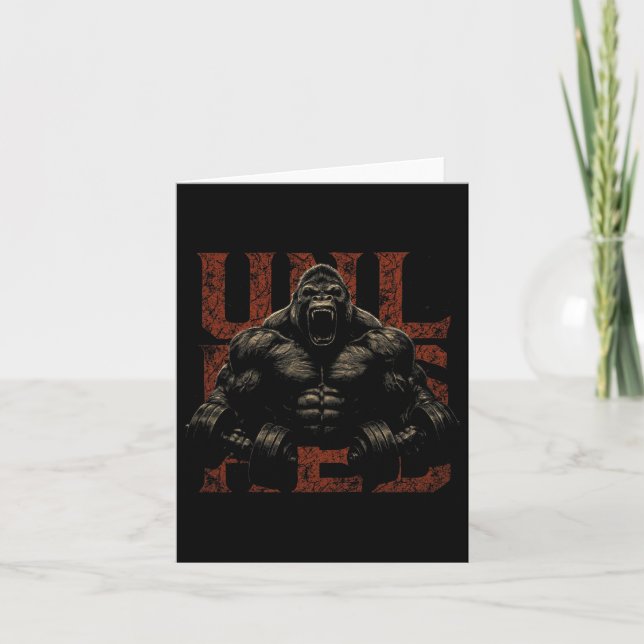 Gorilla Monkey Gym Wear Bodybuilding Workout Motiv Card (Front)