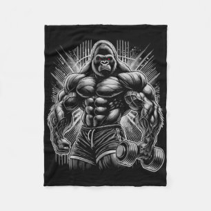 Gorilla Monkey Gym Wear Bodybuilding Workout Motiv Fleece Blanket
