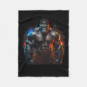 Gorilla Monkey Gym Wear Bodybuilding Workout Motiv Fleece Blanket