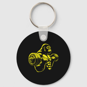 Gorilla Monkey Gym Weight Lifting Bodybuilding Wor Key Ring