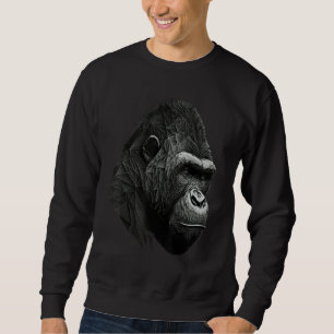 Gorilla Monkey Polygon Geometric Animals Print Art Sweatshirt