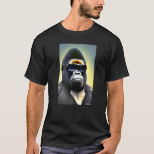 Gorilla Monkey Sunglasses Wildlife Animals Zoo For T-Shirt