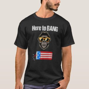 Gorilla Monkey Us Flag 4th July I Am Just Here To T-Shirt