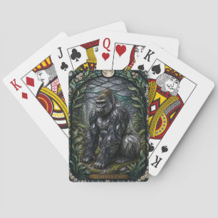 Gorilla Moss Forest Illumina Stained Glass Playing Cards