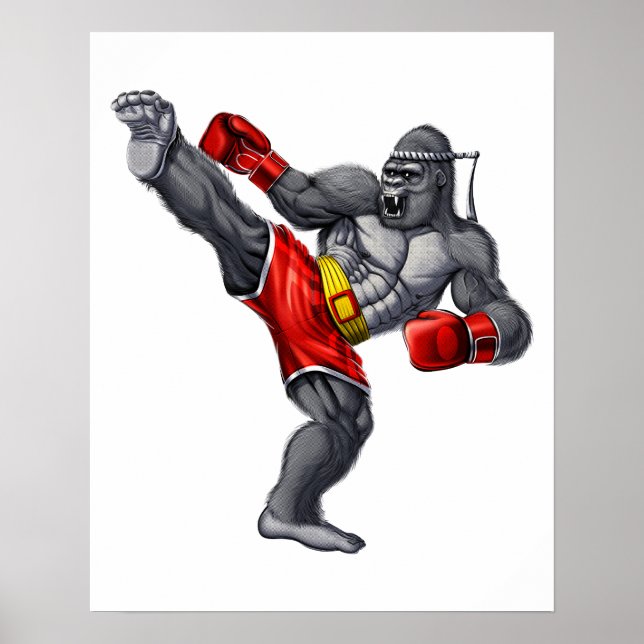 Gorilla Muay Thai Fighter  Poster (Front)