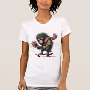  Gorilla on a Skateboard Humorous T-Shirt
