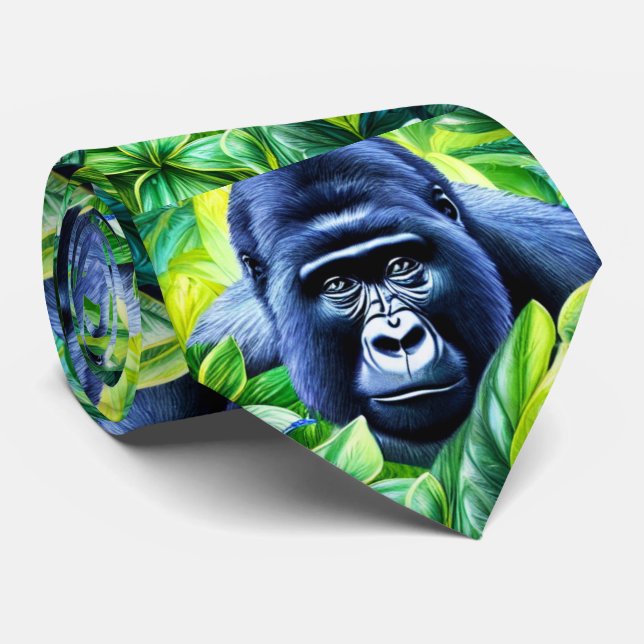 Gorilla Pattern Tie (Rolled)