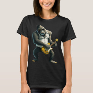 Gorilla Playing Electric Guitar Animal Monkey Gu T-Shirt