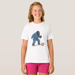 Gorilla playing soccer in karate kimono T-Shirt