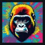 Gorilla Pop Art Cartoon Drawing Poster<br><div class="desc">Digital Computer Animal Art - College Pop Art - Wild Animal Computer Images</div>