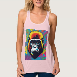 Gorilla Pop Art Cartoon Drawing Singlet