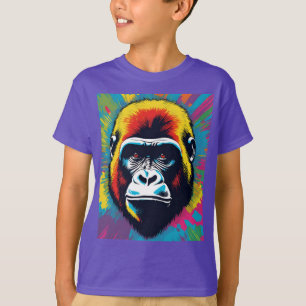 Gorilla Pop Art Cartoon Drawing T-Shirt