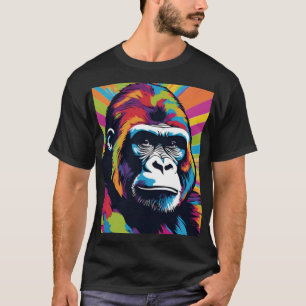 Gorilla Pop Art Cartoon Drawing T-Shirt