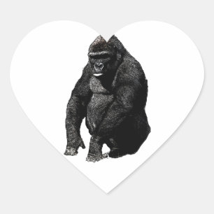Gorilla Pop Art Heart Sticker
