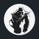 Gorilla Pop Art Round Clock<br><div class="desc">Contemporary Digital Pop Art Artists - Animal Pop Art Artworks - Style Multiple Colours Pop Art Gorilla Portrait</div>
