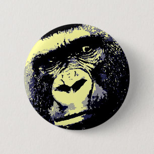 Gorilla Portrait 6 Cm Round Badge