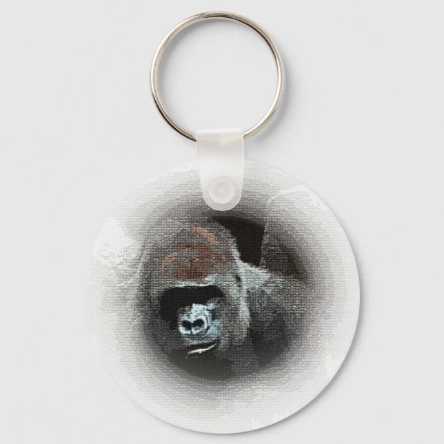 Gorilla Portrait Key Ring (Front)