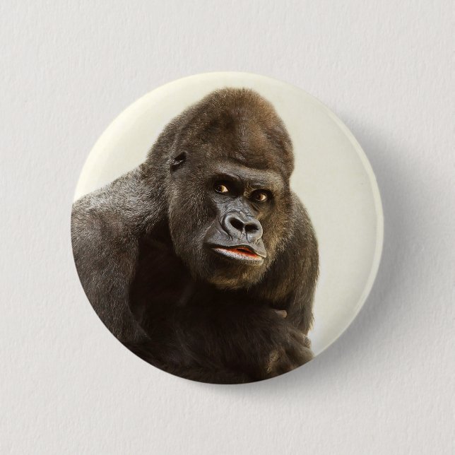 Gorilla Pout 6 Cm Round Badge (Front)
