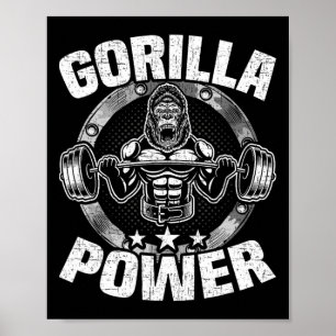 Gorilla Power Bodybuilding Weightlifting Workout  Poster