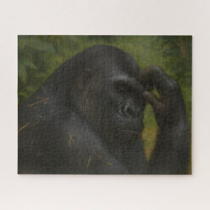 Gorilla Reflection – Thoughtful Wildlife Portrait Jigsaw Puzzle