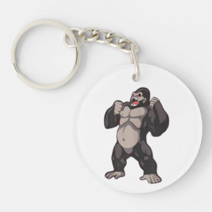 Gorilla Roaring Ape Monkey Key Ring