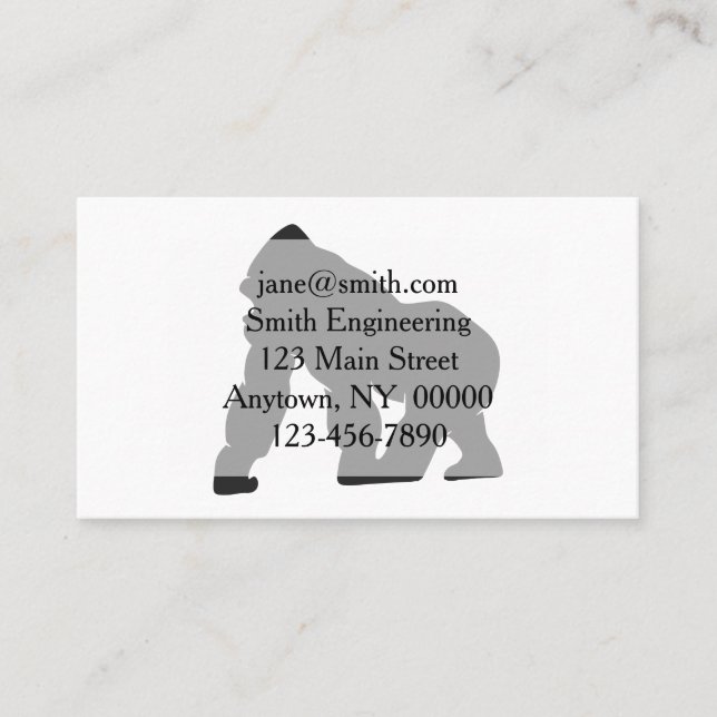 Gorilla silhouette business card (Front)