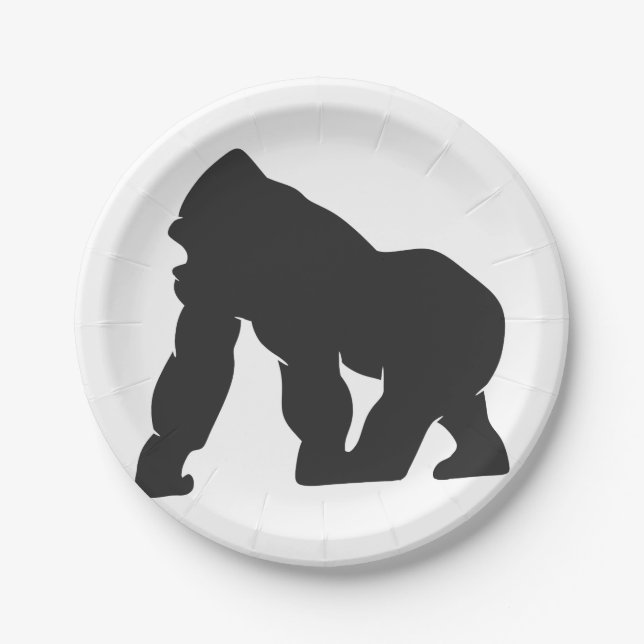 Gorilla silhouette paper plate (Front)